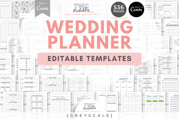 Download Wedding Planner Canva Templates | GREYSC - Wedding planner Collection