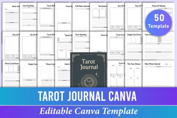 Download Editable Tarot Journal Canva Template - Tarot Collection